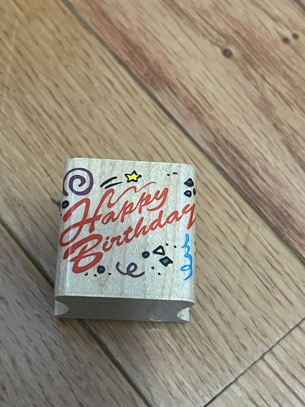 Happy Birthday Rubber Stamp Cursive Font Scrapbooking/Crafting